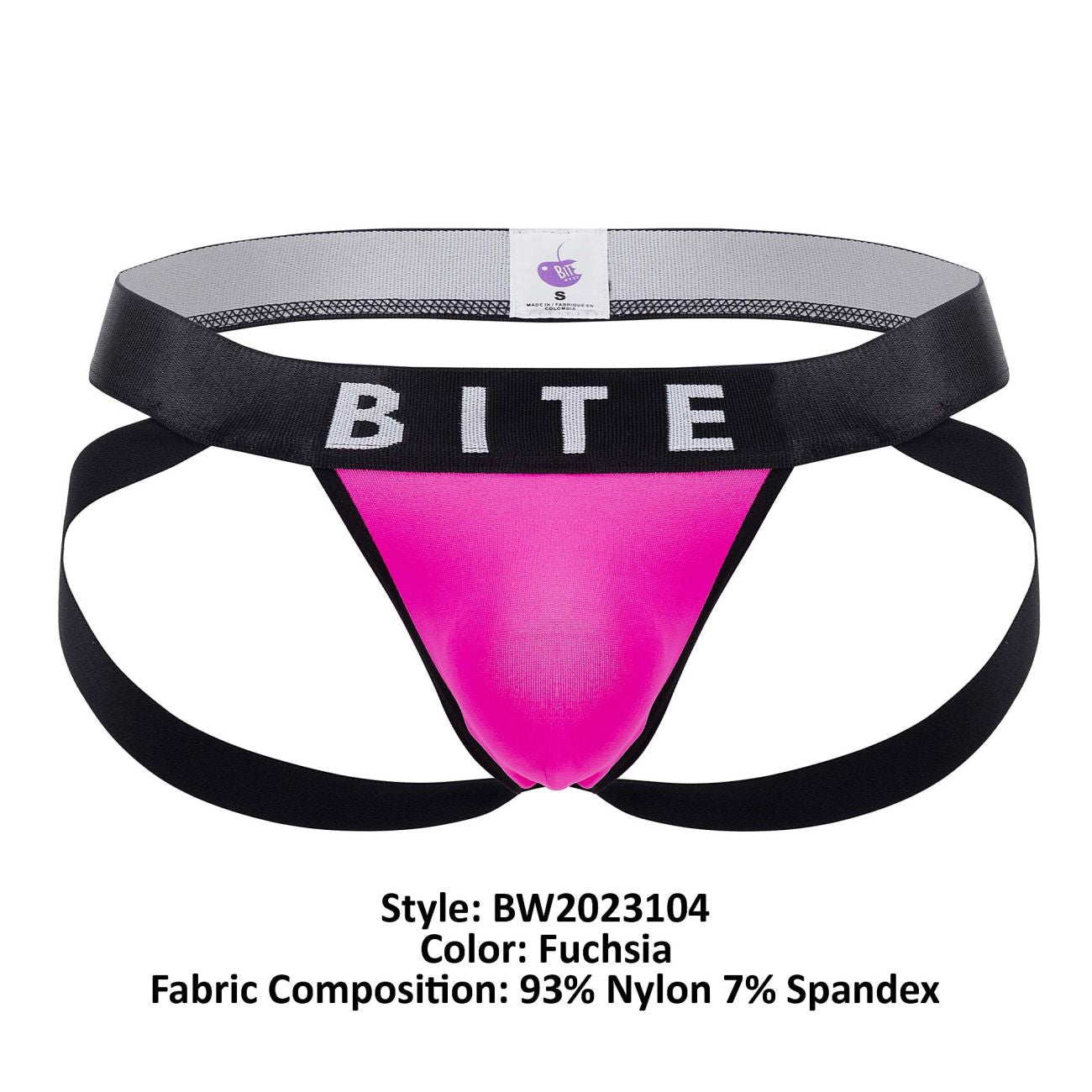 BiteWear BW2023104 Sassy Peach Jockstrap Black Fuchsia