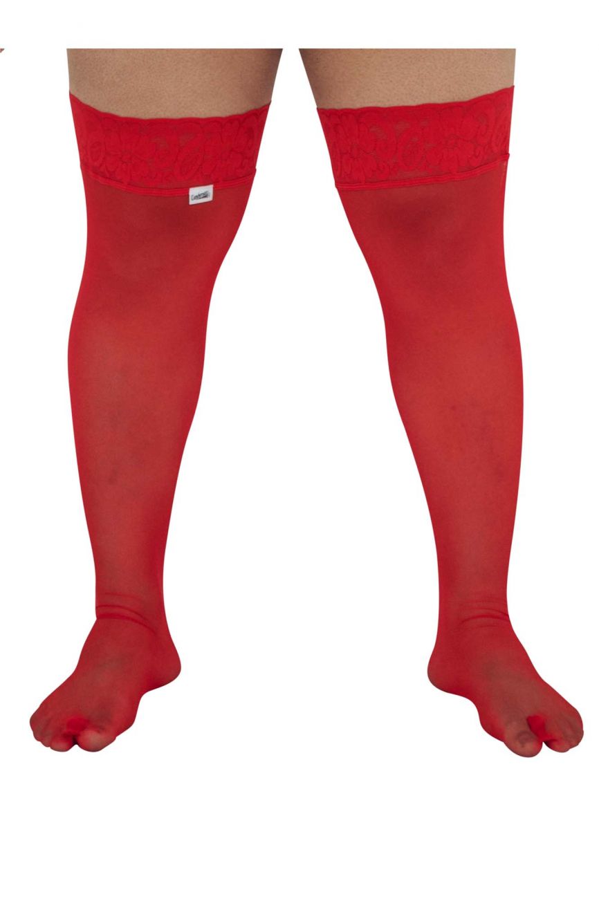 CandyMan 99533X Mesh Thigh Highs Red