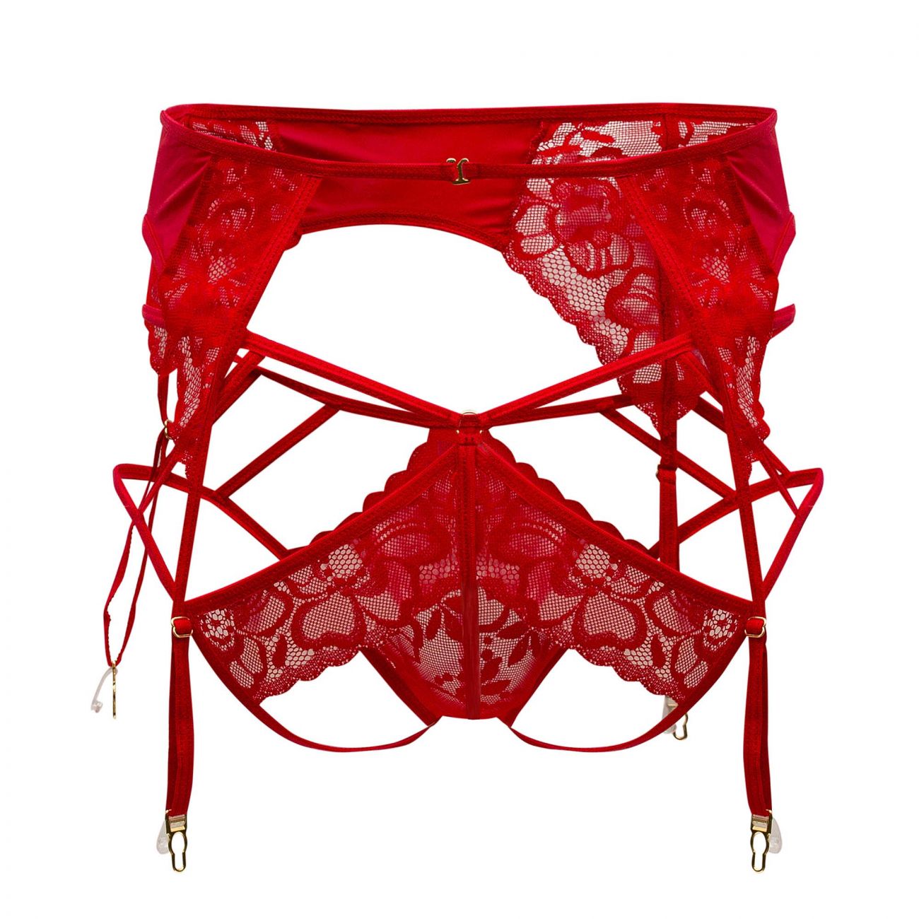 CandyMan 99550 Lace Garter-Jockstrap Outfit Red