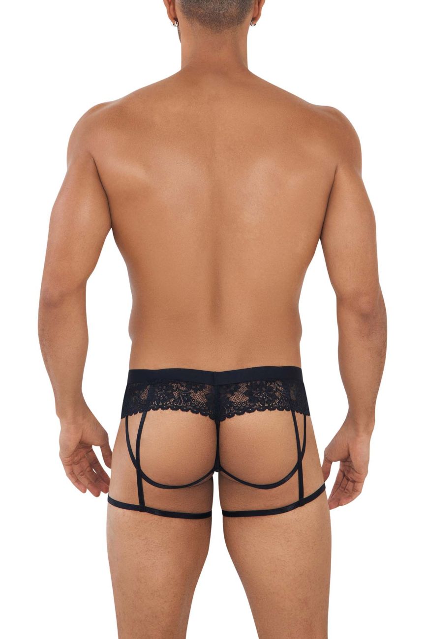 JCSTK - CandyMan 99717 Lace Garther Jockstrap Black