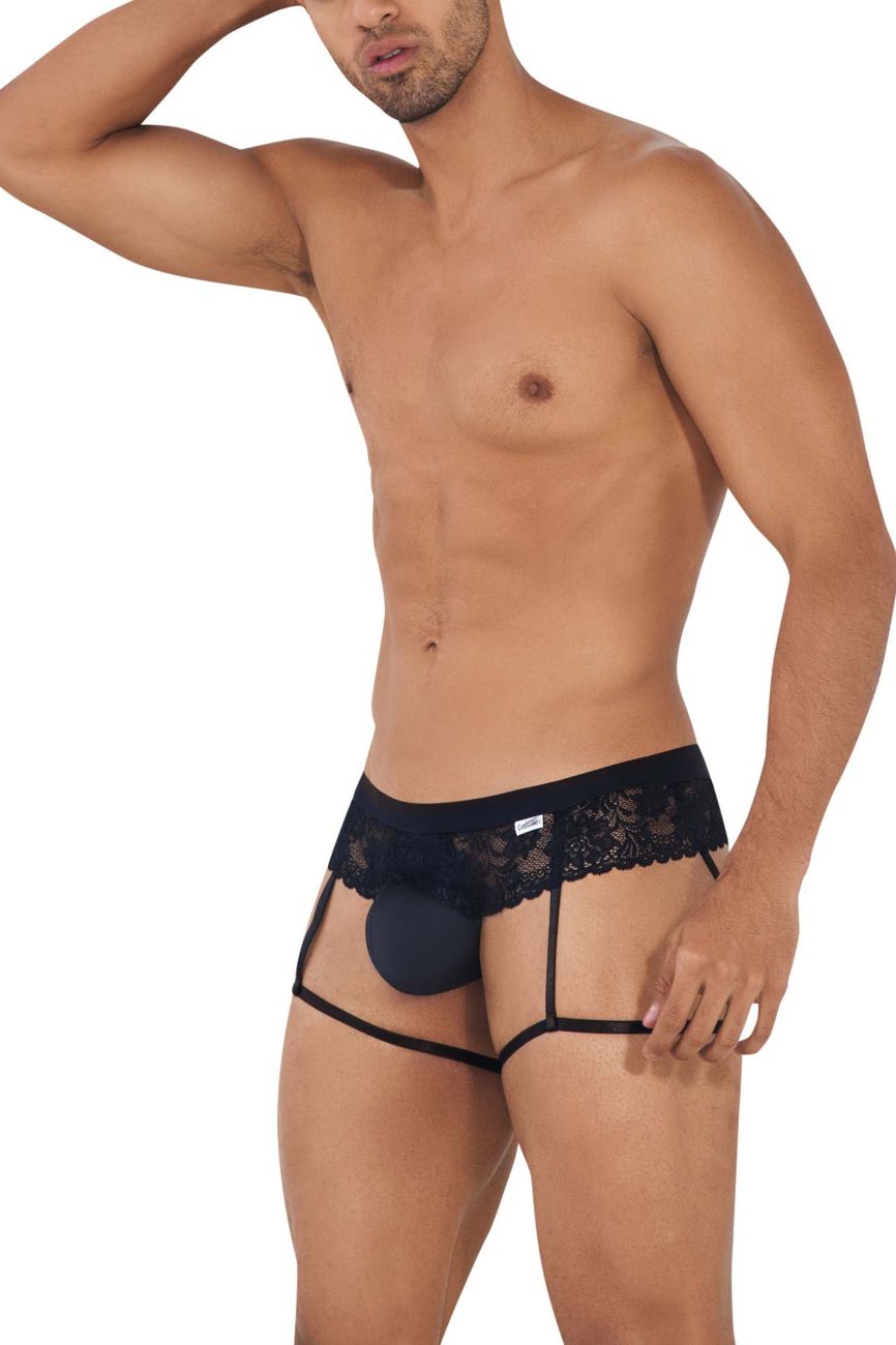 JCSTK - CandyMan 99717 Lace Garther Jockstrap Black