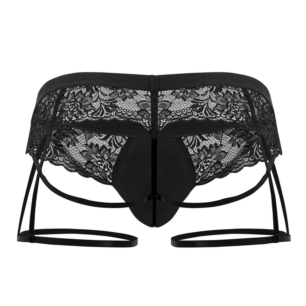 JCSTK - CandyMan 99717 Lace Garther Jockstrap Black