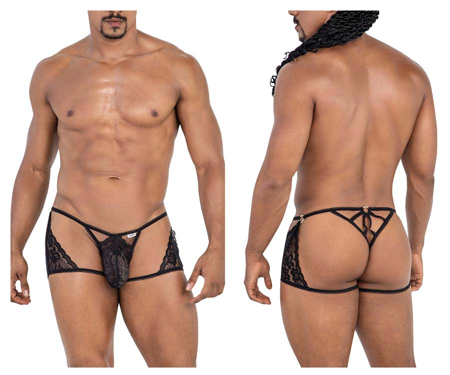 CandyMan 99773 Lace Trunks Thongs Black