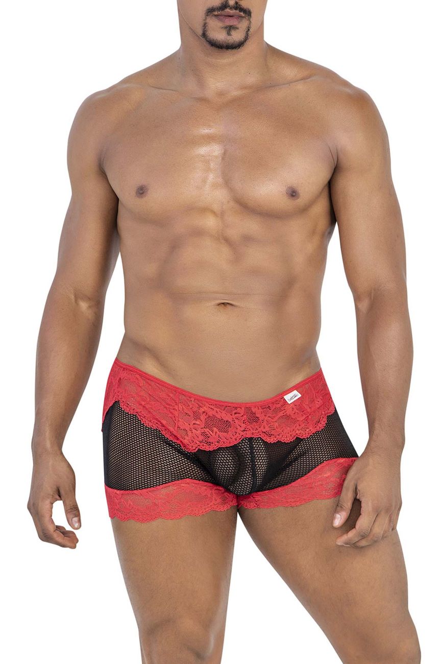 CandyMan 99779 Mesh Lace Trunks Black-Red