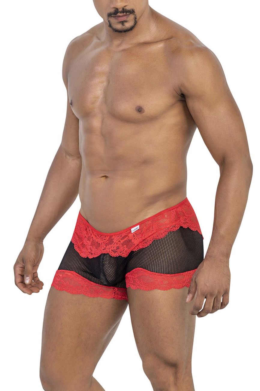 CandyMan 99779 Mesh Lace Trunks Black-Red