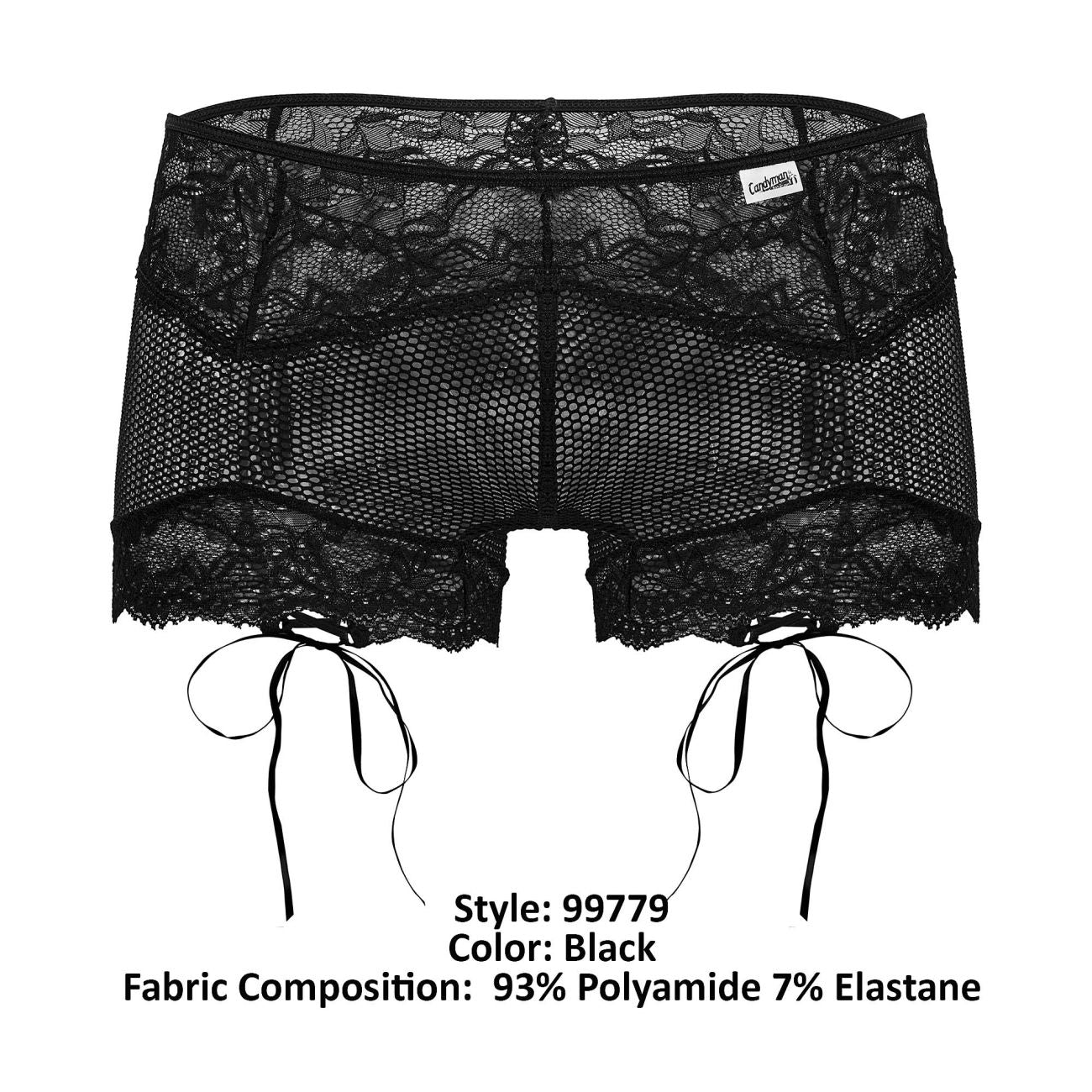 CandyMan 99779 Mesh Lace Trunks Black