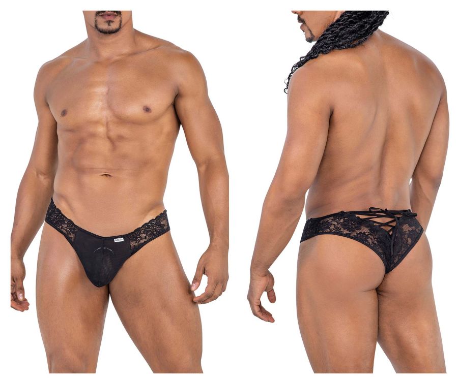 JCSTK - CandyMan 99784 Lace Thongs Black