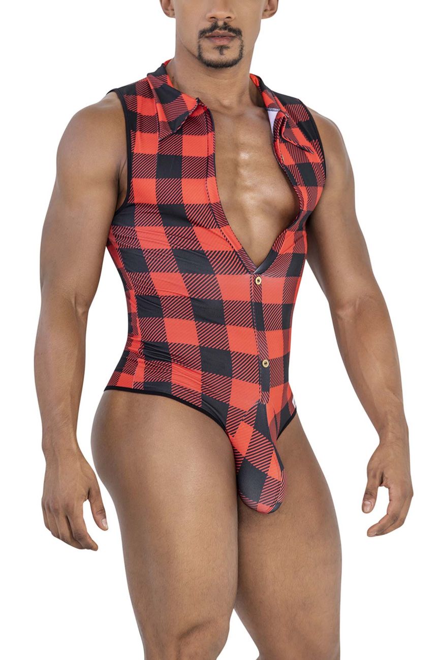 CandyMan 99800 Lumberjack Bodysuit Red