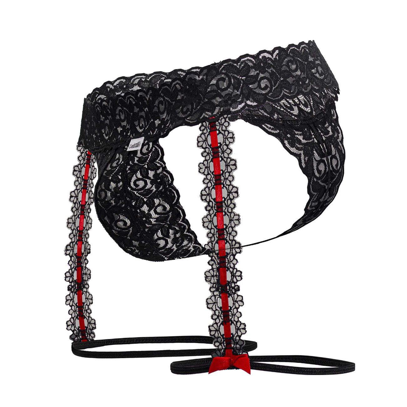 CandyMan 99803 Lace Garter Thongs Black