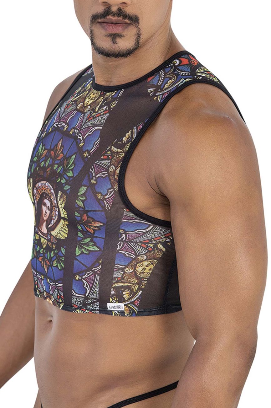 CandyMan 99805 Stained Glass Tank Top Black Print