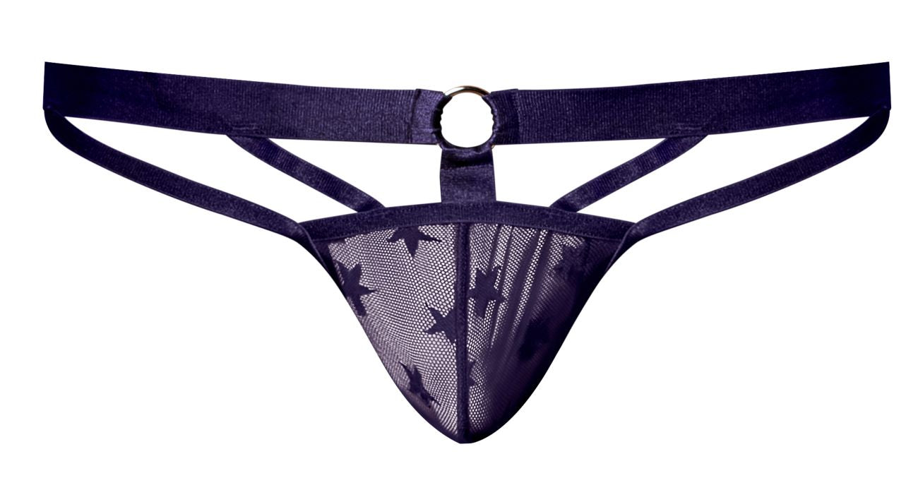 Male Power 416-291 Love Star Thong with Ring Purple