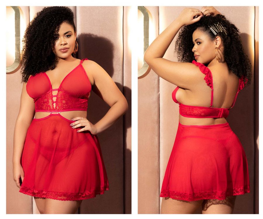 Mapale 7386X Two in One Babydoll and Two Piece Set