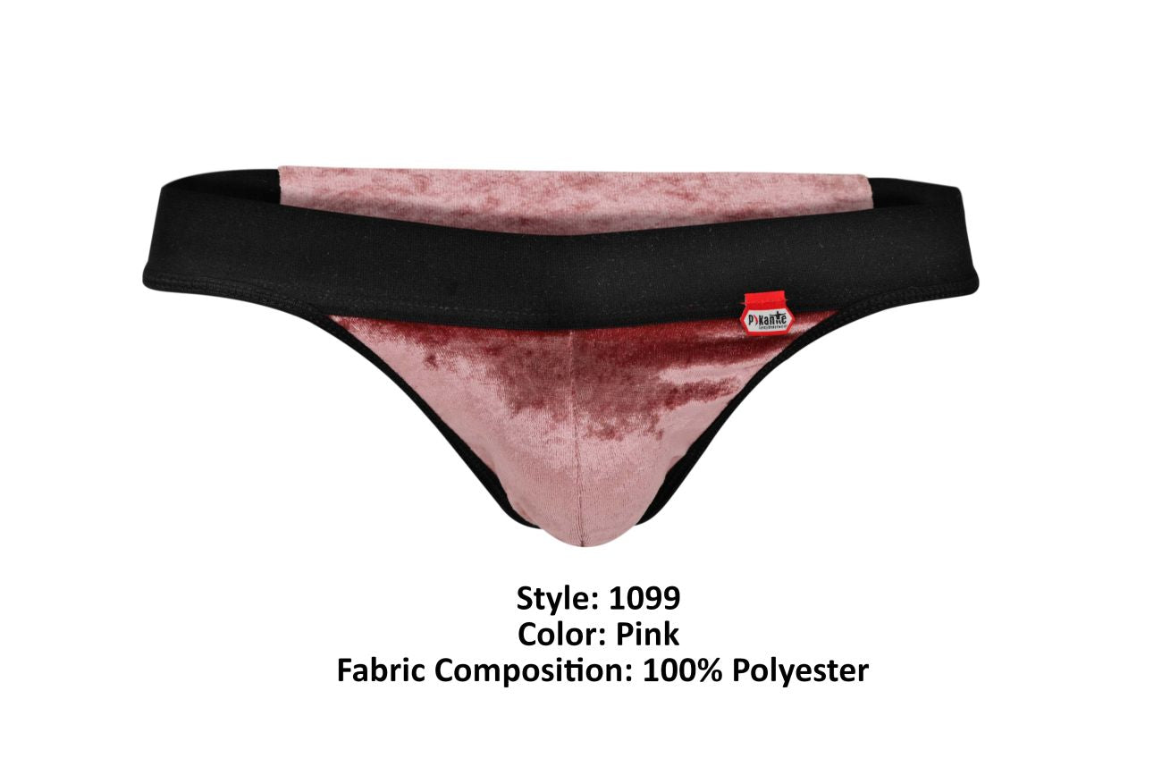 Pikante 1099 Clandestine Velvet Thongs Pink