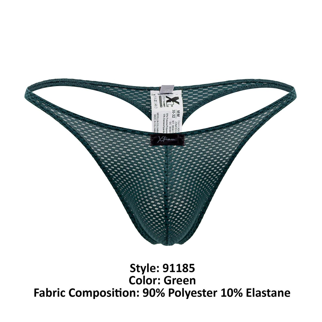 Xtremen 91185 Mesh Thongs Green