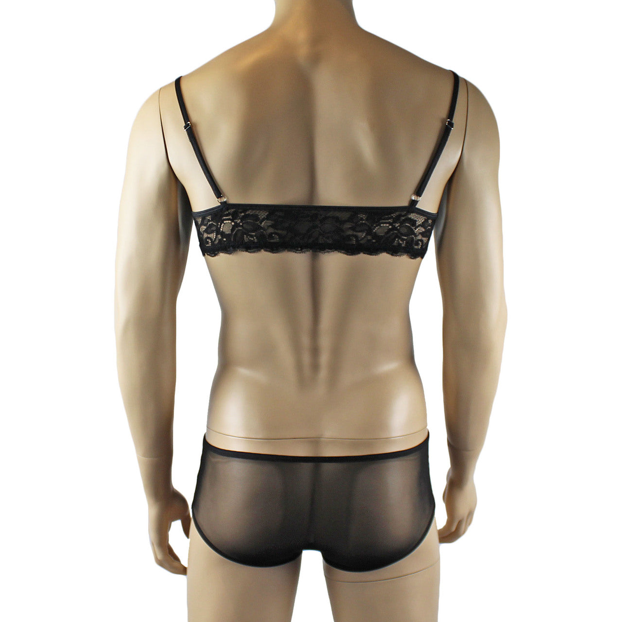 Mens Lingerie Bra Top and Boxer Briefs (black plus other colours)